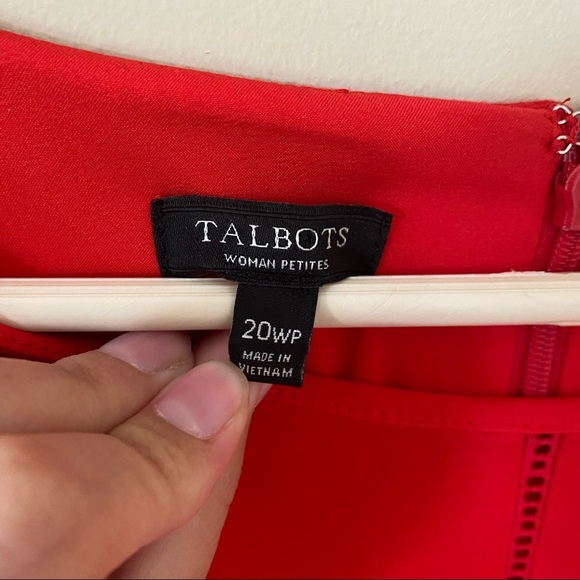 Talbots Red Short Sleeve Professional Dress 20WP Lasercut Details - Picture 2 of 6
